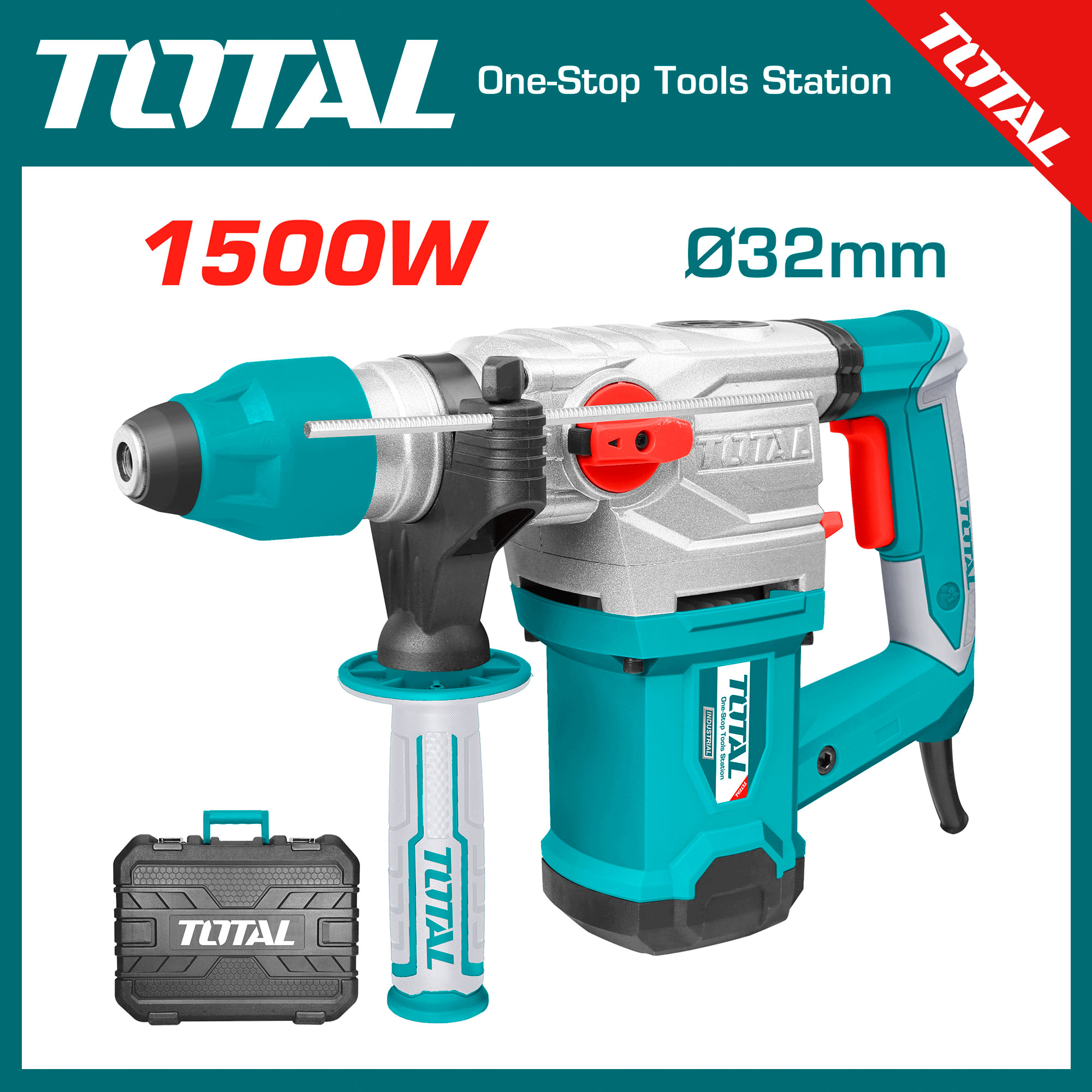 TOTAL Electric Rotary Hammer 5.5J 1500W 7.0J 1800W SDS Plus