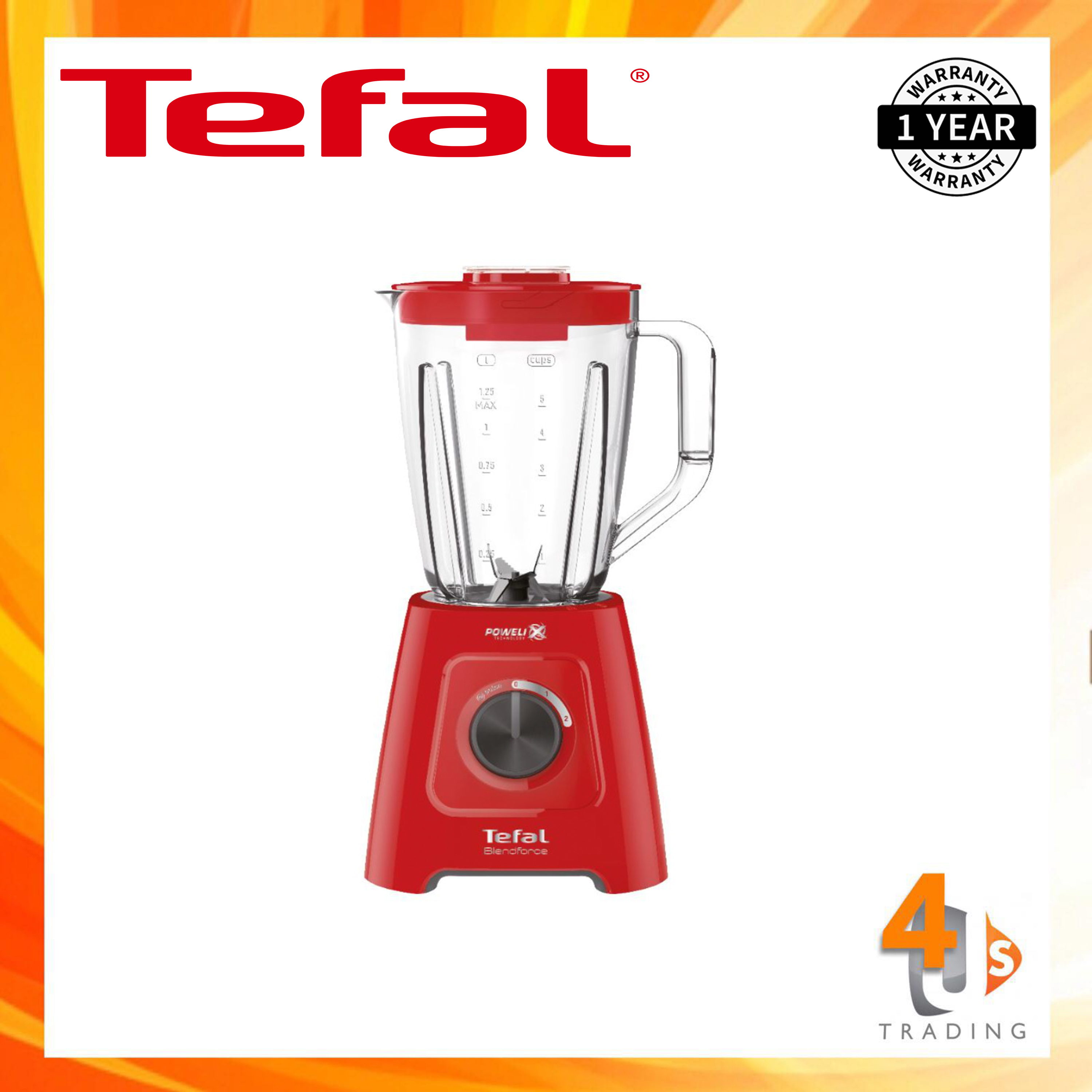 Tefal Blendforce 2 Red Blender 1.25L BL4255 Lazada PH