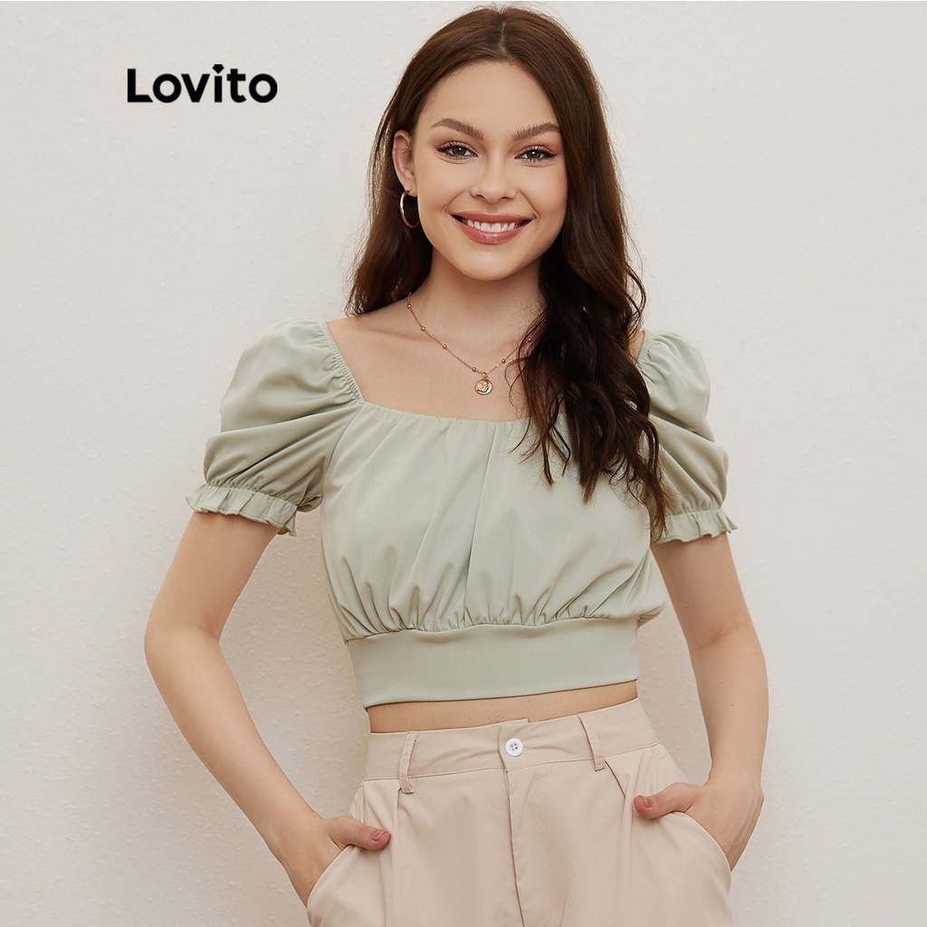 yo BIOTOP】cupro gather puff blouse yo BIOTOP】cupro gather puff