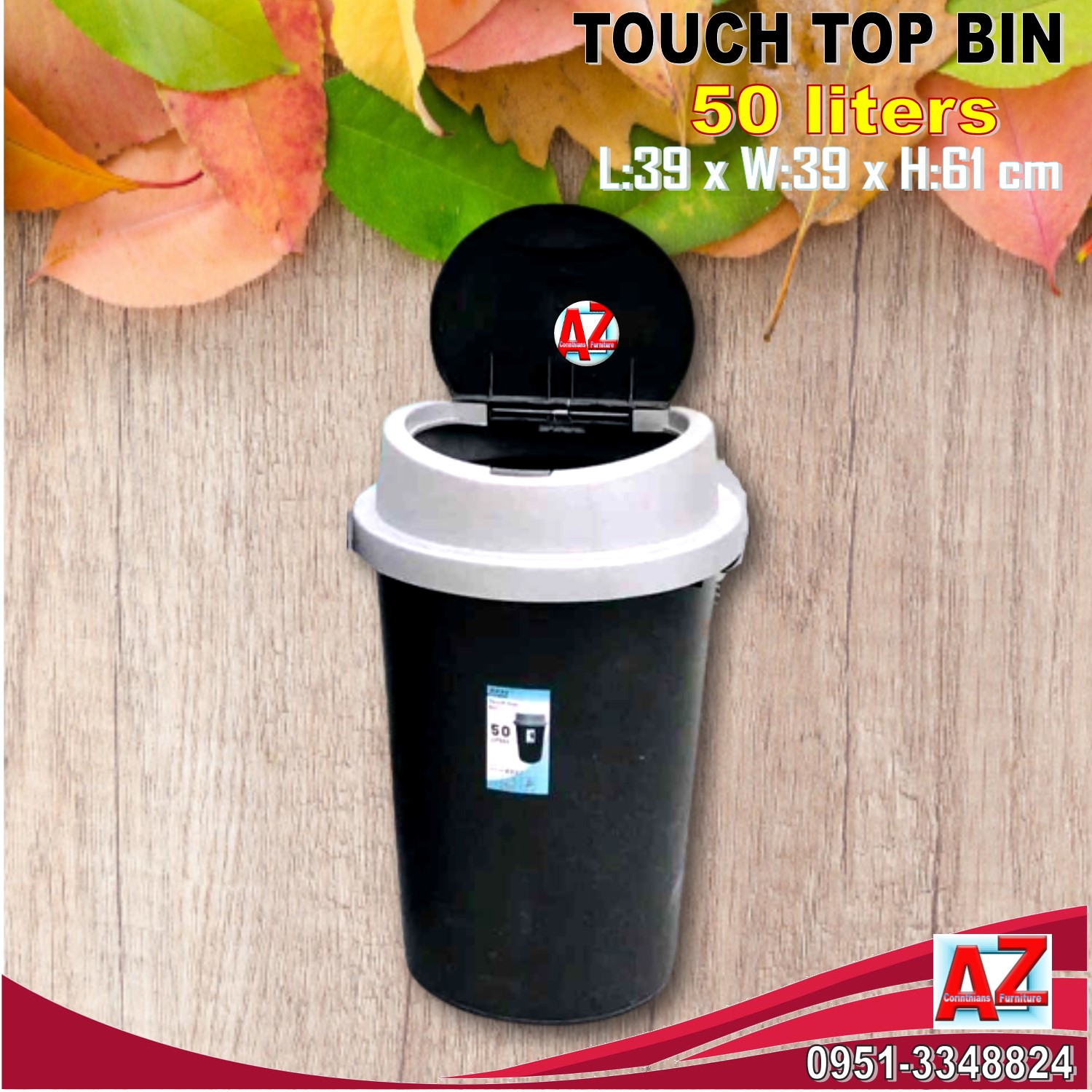 Trash Bin Waste Bin Touch Top Bin 50 Liters Lazada PH