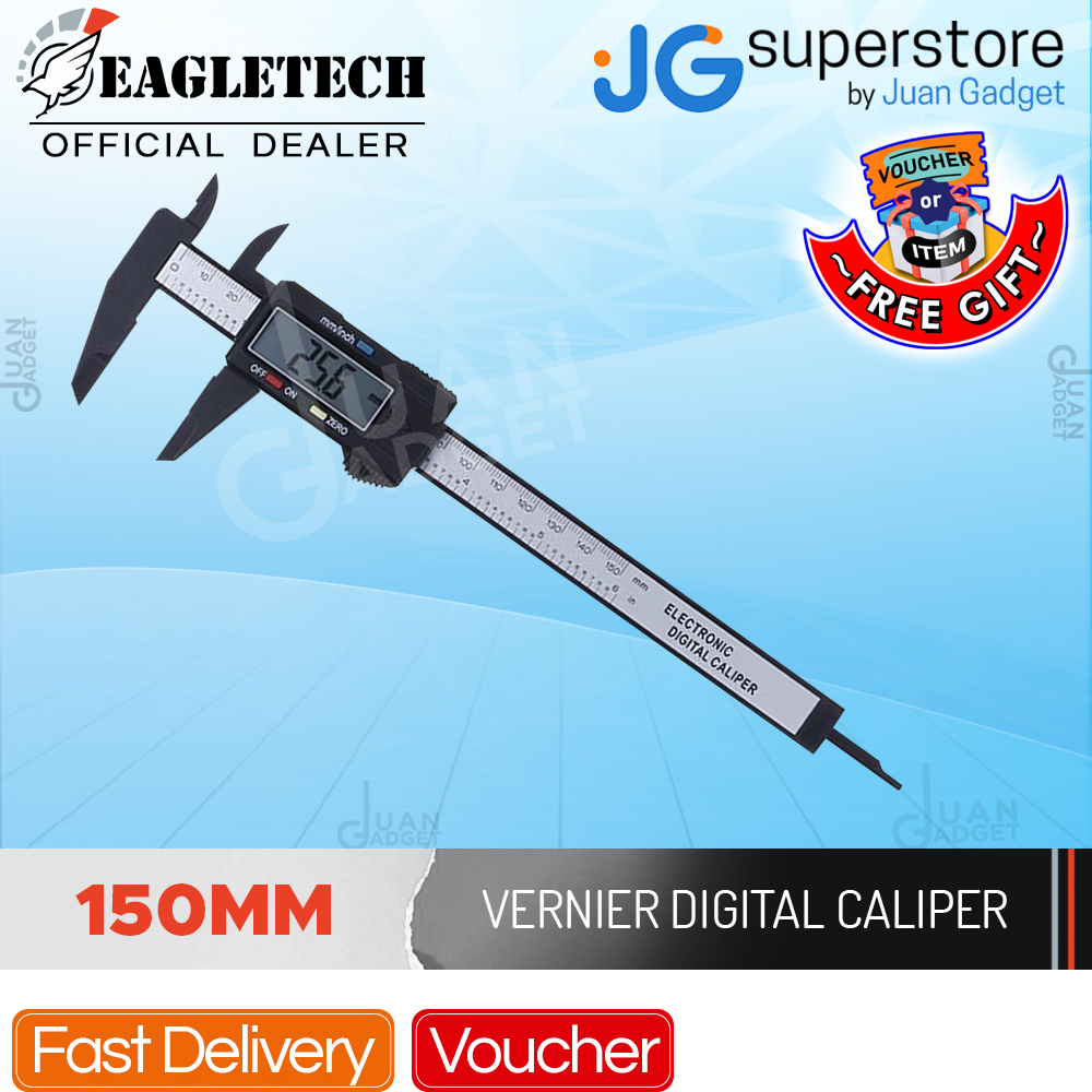 Eagletech 150mm Vernier Caliper Carbon Fiber Composite 6 inch Vernier