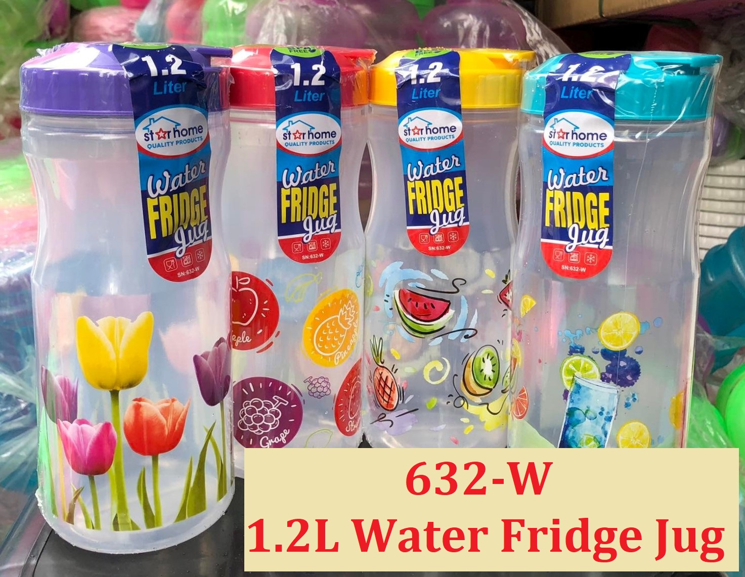 1.2L Fridge Water Jug Star Home (632W) Water Bottle Water Tumbler Ref