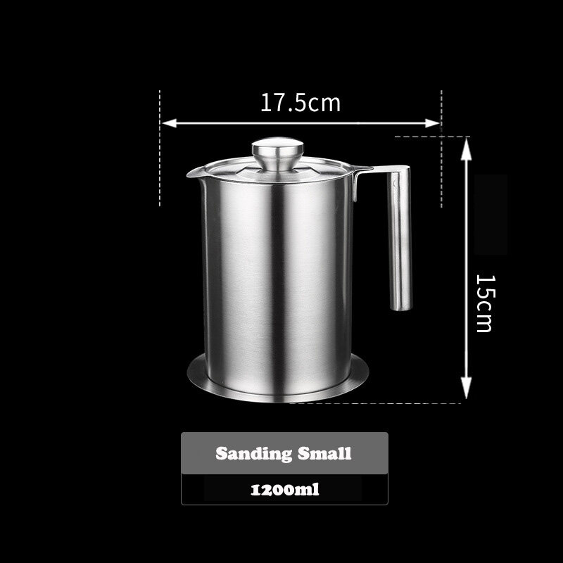 304 Stainless Steel Oil Filter Pot with Filter Mesh With Tray Kitchen Tools Household Oil