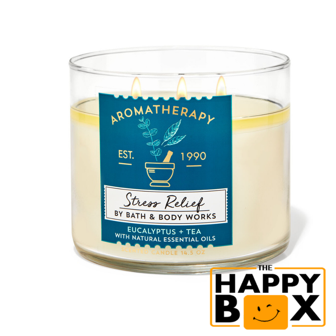 Bath and Body Works 3 Wick Candle Stress Relief EUCALYPTUS TEA Lazada PH