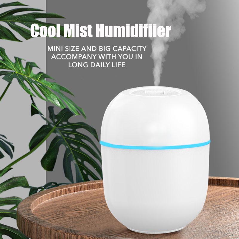 [HCM]Air Humidifier 220ML Máy Làm Ẩm Không Khí USB Xách Tay Nhỏ Hương Thơm Siêu Âm Máy Khuếch Tán Tinh Dầu Fogger Máy Tạo Sương Với LED Đêm Đèn