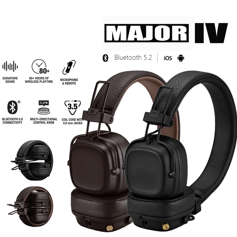 Marshall Major IV Over-ear Headphones Wireless Bluetooth