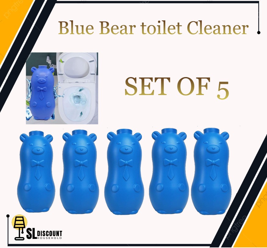 SL. Household cute blue bear toilet spirit toilet urinary dirt cleaner automatic flushing