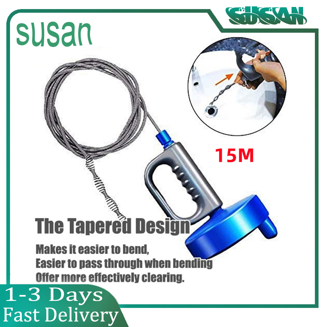 15M Steel Drain Snake Sink declogger tool For Kitchen Sink bathroom 3M  Plumbing Clog Drain Remover Tool Declogger for drainage 5M drain clogged  remover drainage sink drainage pipe clogged remover pipe cleaner