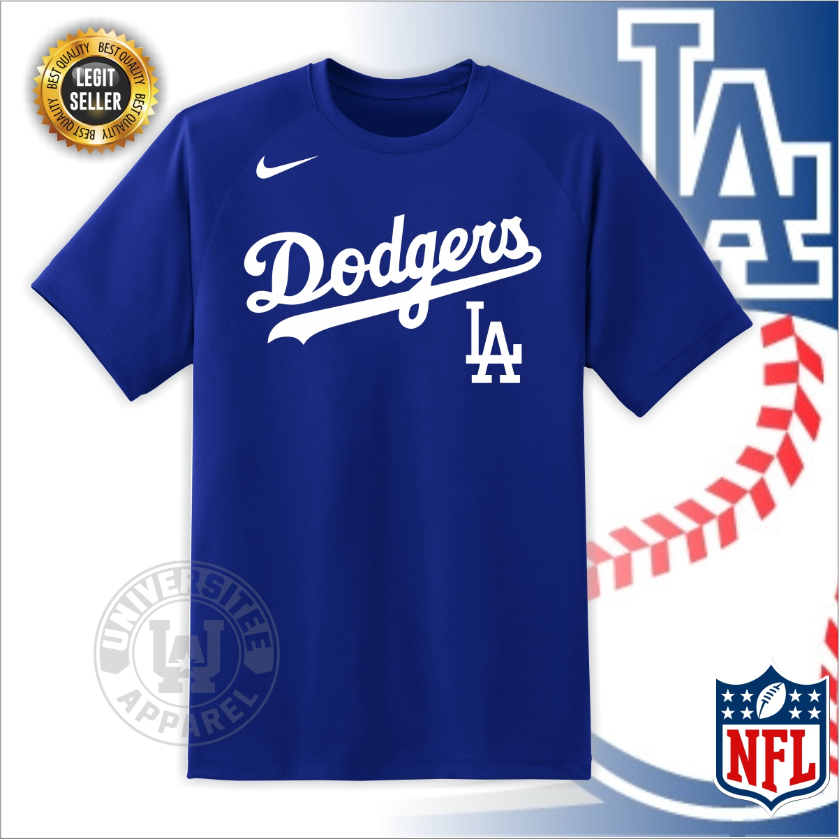 Áo Thun MLB Logo TShirts LA Dodgers 3ATSM023307CBL Blue
