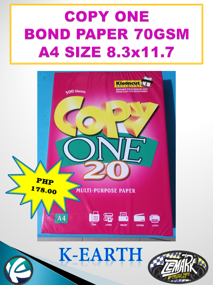COPY ONE WHITE MULTIPURPOSE PAPER A4 70 GSM 500sheets 8.3 x 11.7