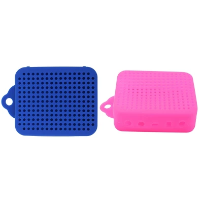 2x Protective Silicone Cover Case for Jbl Go 2 Go2 Bluetooth Speaker Skin Protector Sleeve Blue & Rose Red