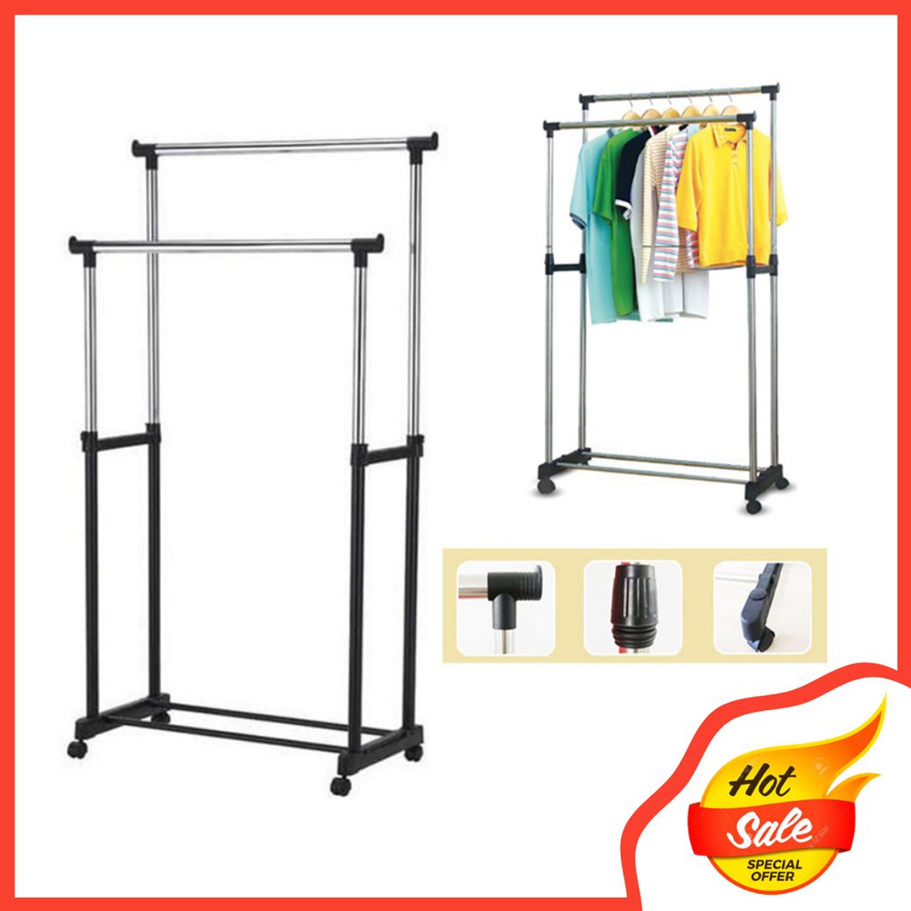 '{=Double Pole Clothes Rack Lazada PH