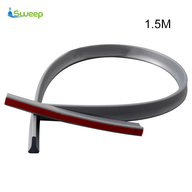 【free glue】Shower Door Dam Water Stopper Collapsible Shower Threshold