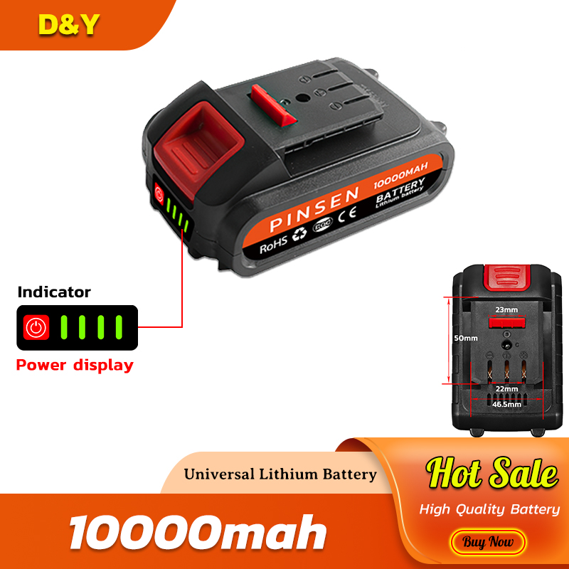 Power Tool Battery with LED Power Indicator Rechargeable Wrench Battery Electric Drill Battery
