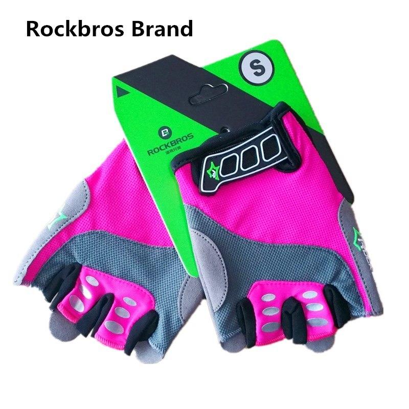 pink cycling gloves