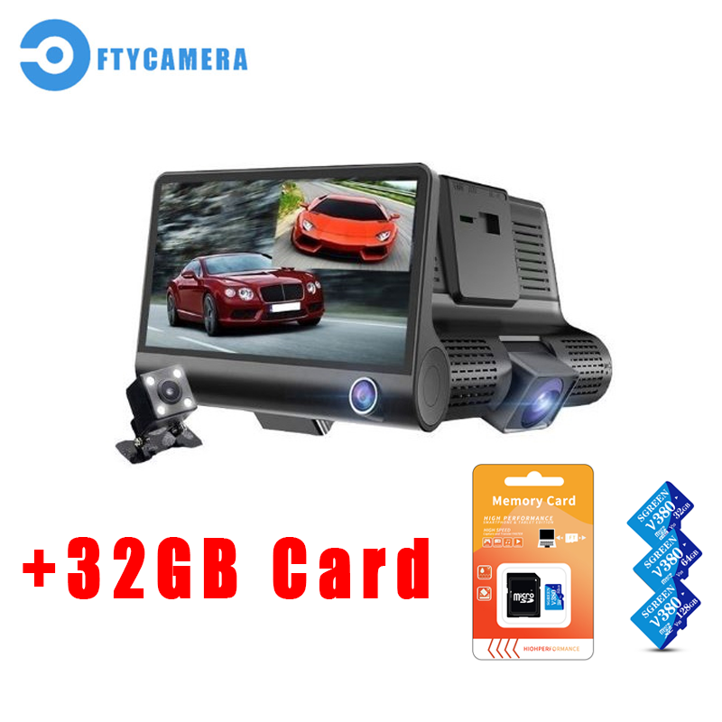 【Ready Stock】Car Camera Front And Back 3in1 Dashcam 4.0" IPS 1080P Full