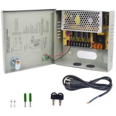 CCTV 4 Channel Fused Centralized Distributed Power Supply With Box 4CH 12V 5A