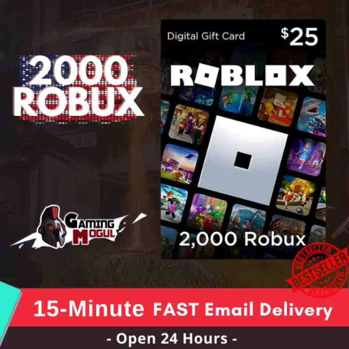 2 000 Robux 25 Roblox 15 Minute Fast Email Delivery Robux Code Gaming Mogul Lazada Ph - how much robux is $25