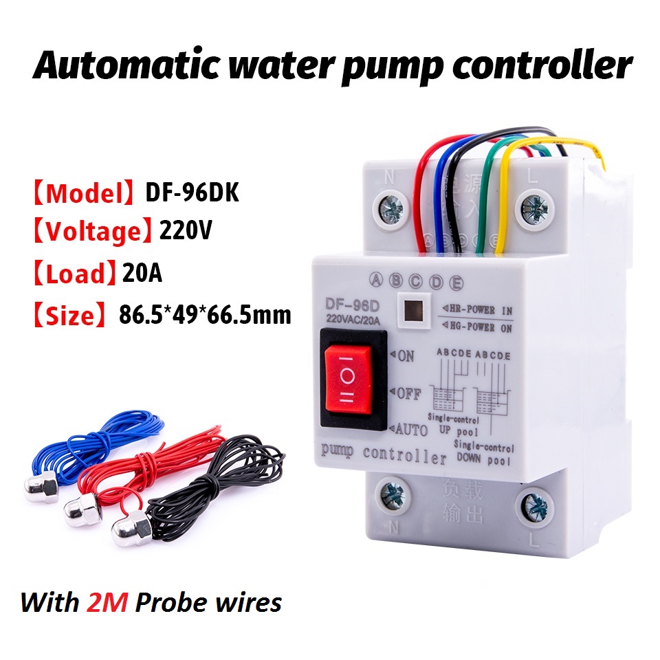 2M 20A 220V Water Tank Automatic Water Level Controller Wired Switch ...