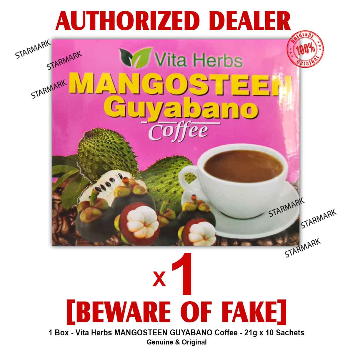 Vita Herbs Mangosteen Guyabano Coffee VItaherbs Vita Herb 10 Sachets per box Authentic High