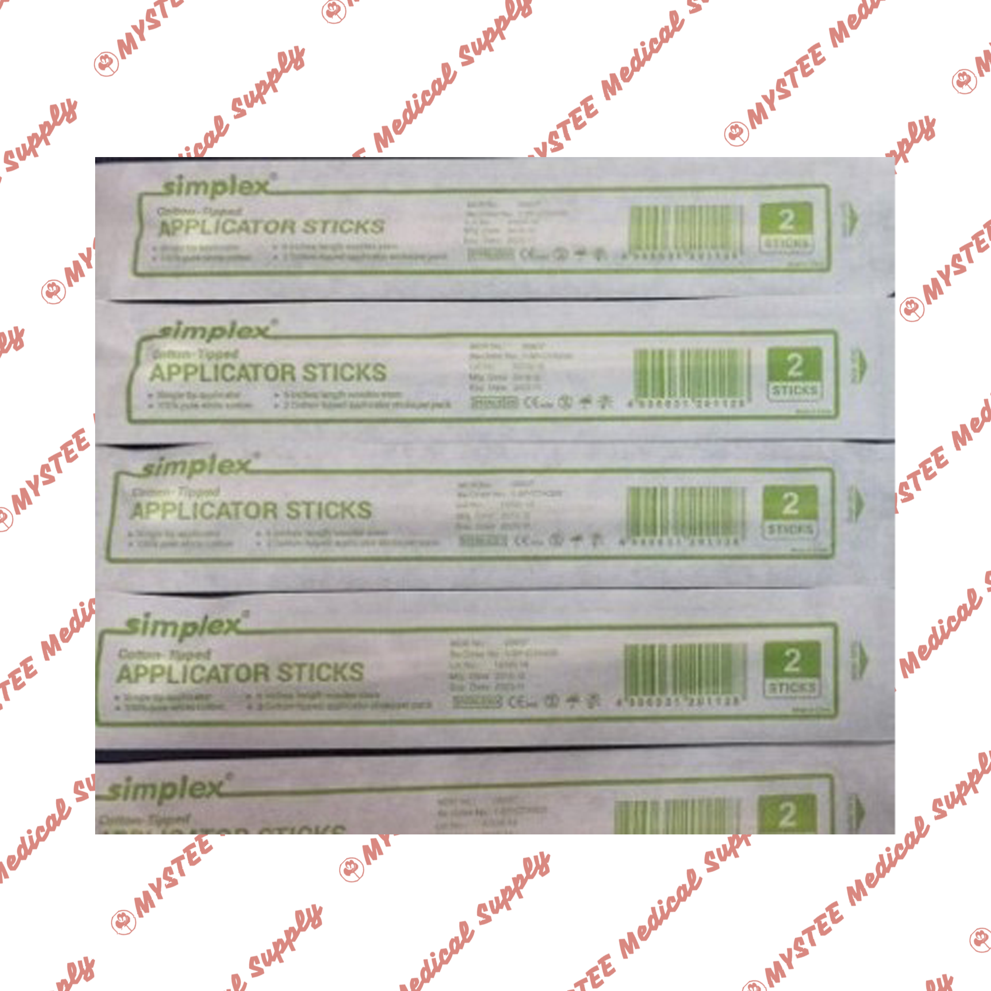 Simplex Cotton Applicator sterile Small tip/head 200 pcs (2 pcs X