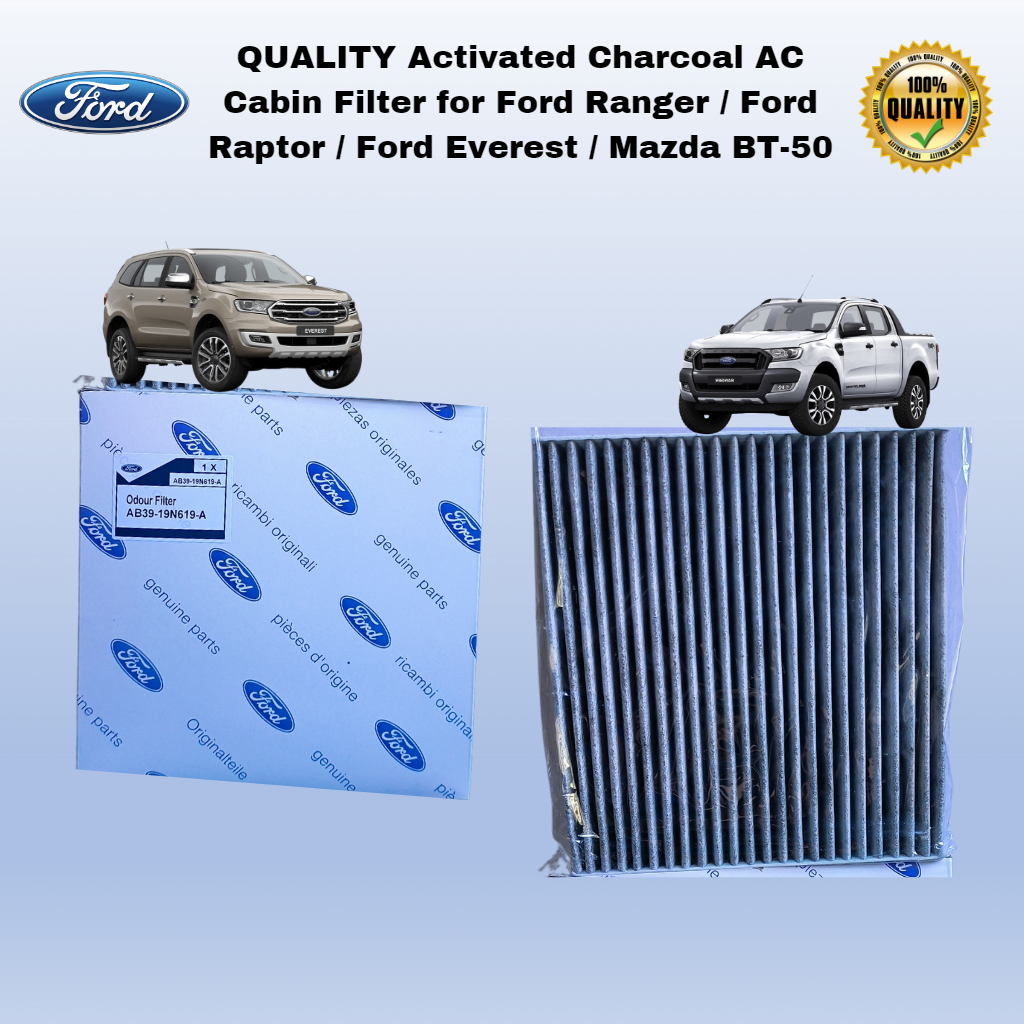 QUALITY AC Cabin Filter Activated Charcoal for Ford Ranger Ford Raptor ...