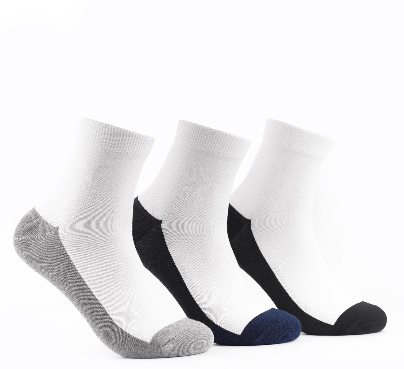 Iconic Mens 3 in 1 Basic Lifestyle Plain School Socks in Assorted Dark ...