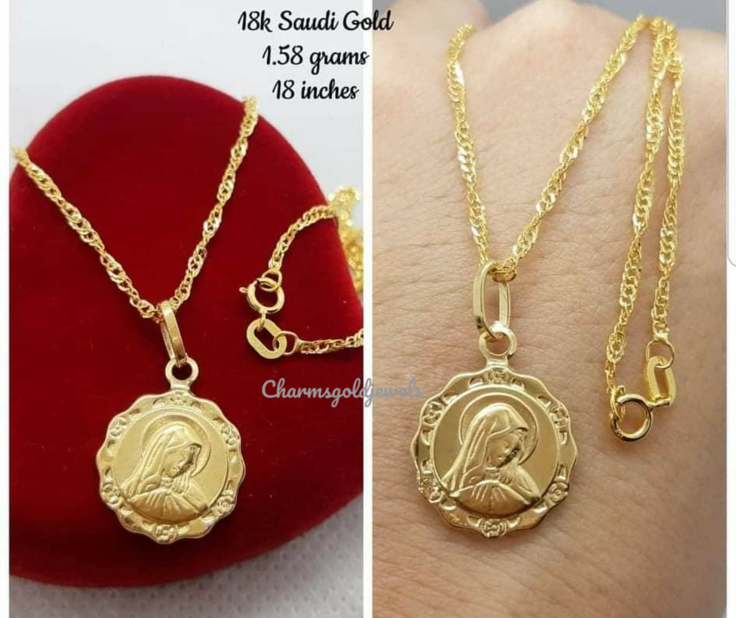 PAWNABLE 18K Saudi Gold Mama Mary 