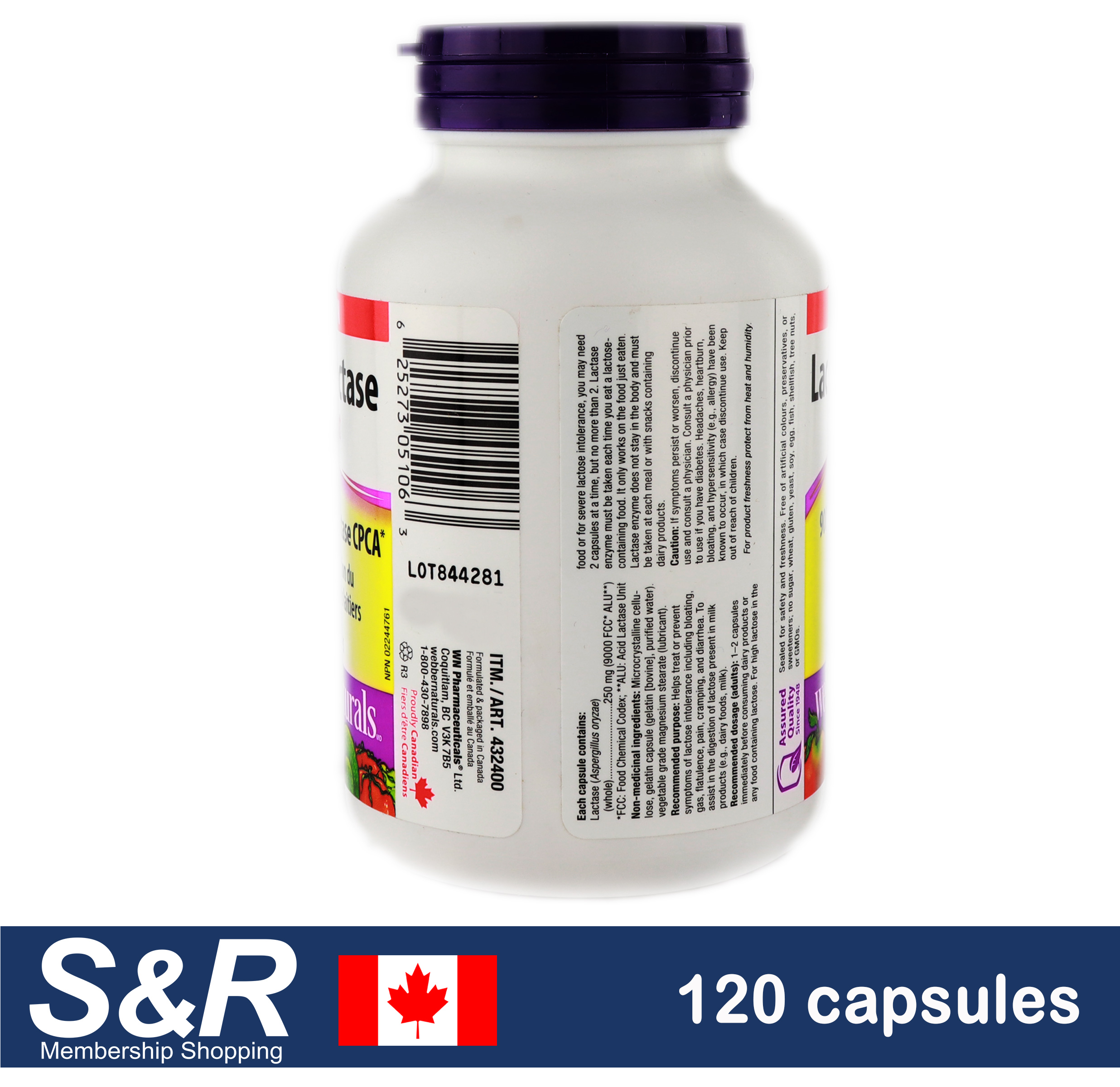 ber Naturals Lactase Enzyme Extra Strength 120 Capsules review and price