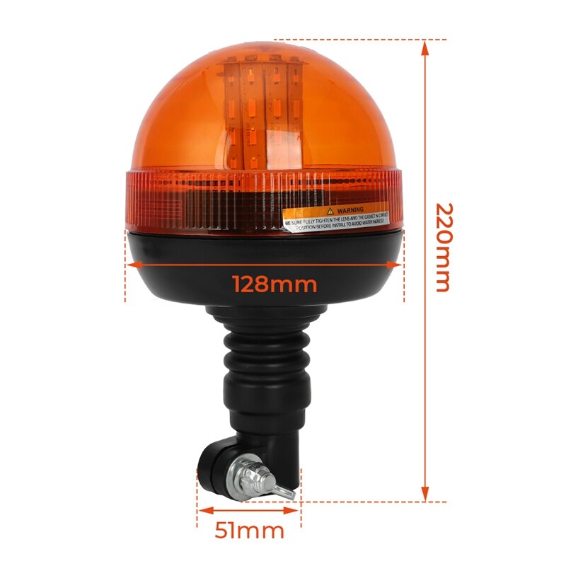12V 24V LED Amber Truck Car Tractor Beacon Light Rotating Beacon Rotary Warning Flashing Emergency Strobe Signal Lamp Trailer