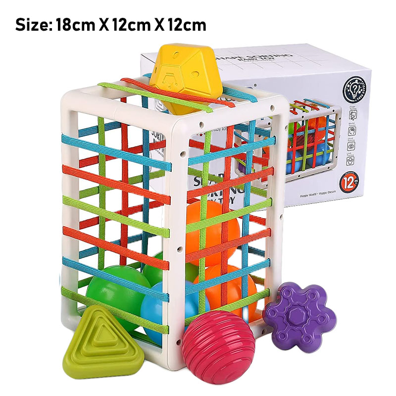 2021Baby Shape Sorting Toy Motor Skill Tactile Touch Toy 10 Months To 3 Years InnyBin Soft Cube