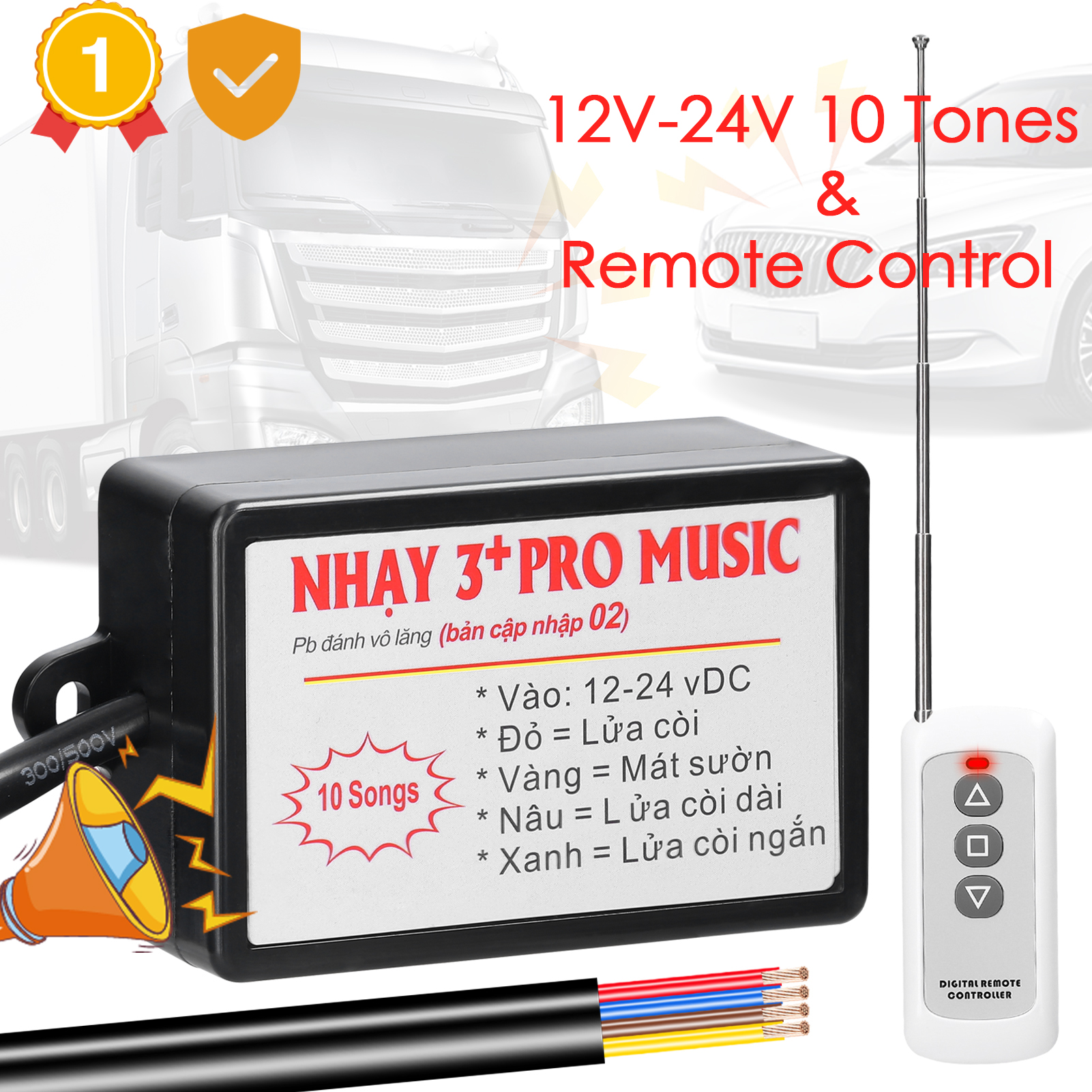 1 PC NHAY PRO 3+ RAPID MUSIC HORN RELAY 10 TONES FOR CAR, TRUCK