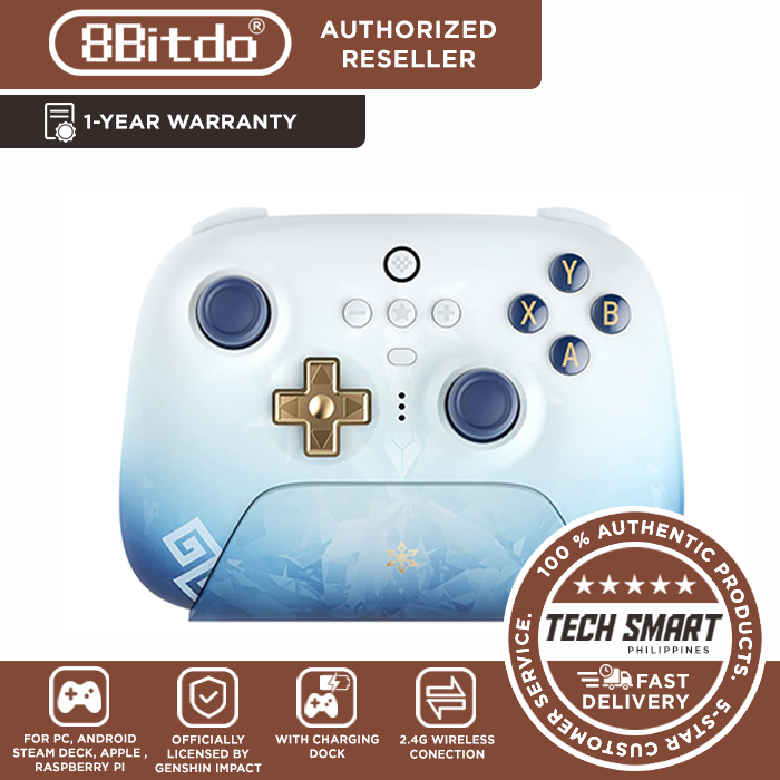  8Bitdo Ultimate 2.4G Wireless Controller for PC, Android, Steam  Deck, and Apple - Chongyun Edition (Officially Licensed by Genshin Impact)  : Video Games