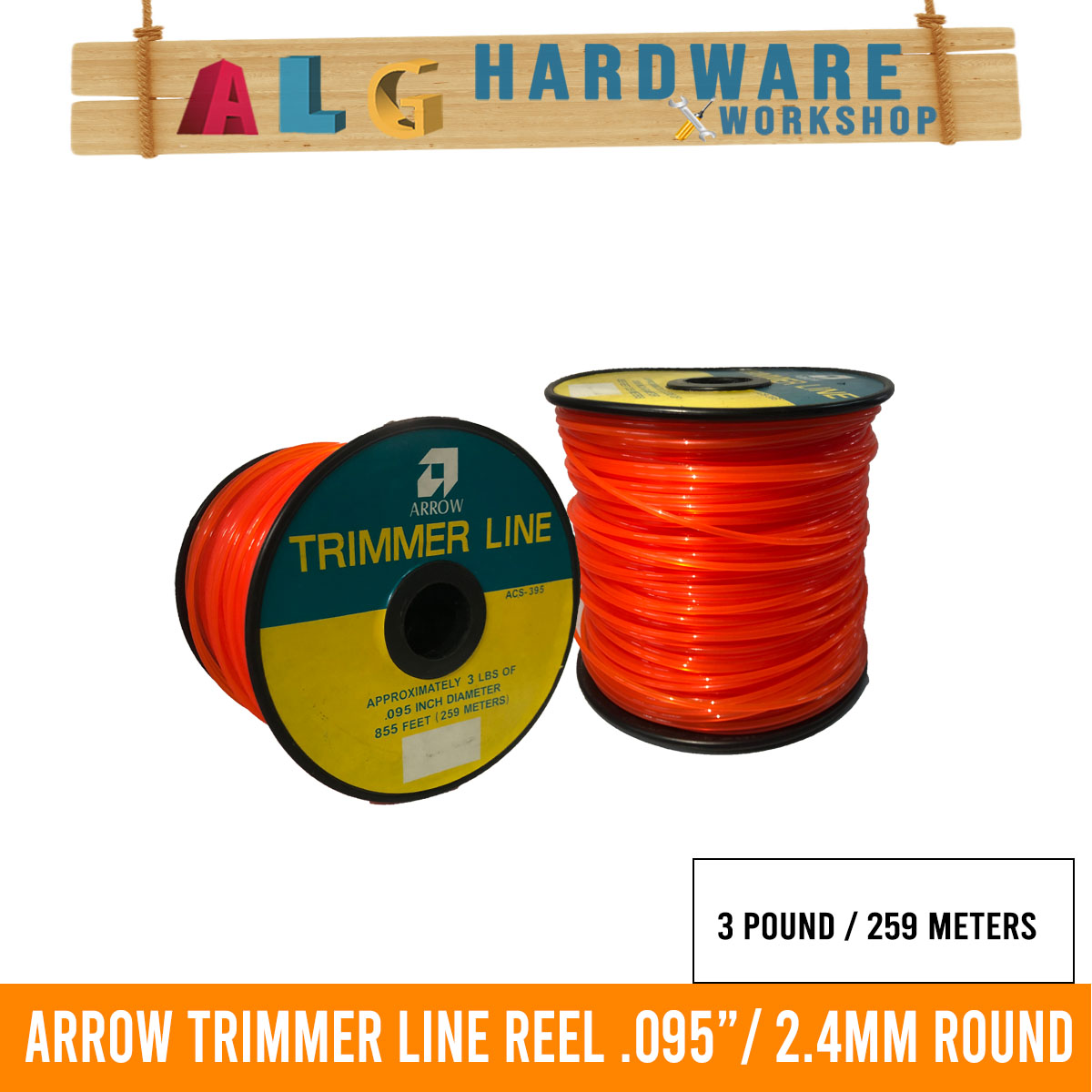 Trimmer Line Reel .095 Round Type Approx 259 meters ARROW