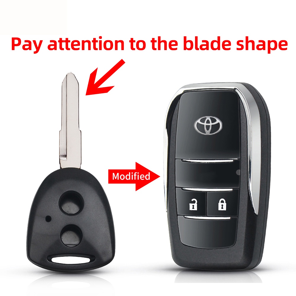 For Toyota daihatsu Avanza Wigo Grand Daihatsu Xenia Alza Myvi Axia 2 Buttons Modified Flip Remote Key Shell Case Fob