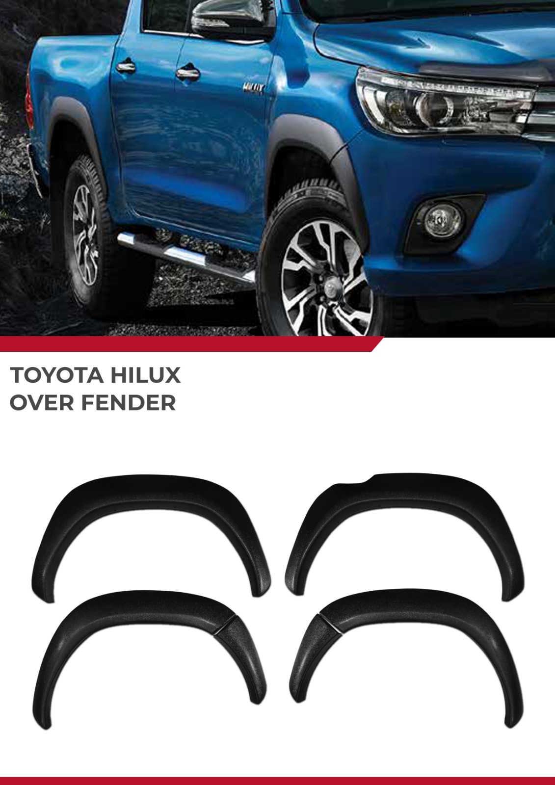 Toyota Hilux G / Conquest / Rocco 20162023 and E 20212023 Slim Fender
