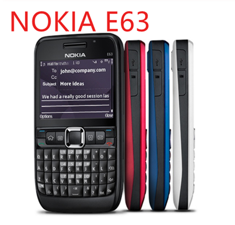 For E63 Nokia keypad mobile phone Unlocked Legit QWERTY Keyboard cell