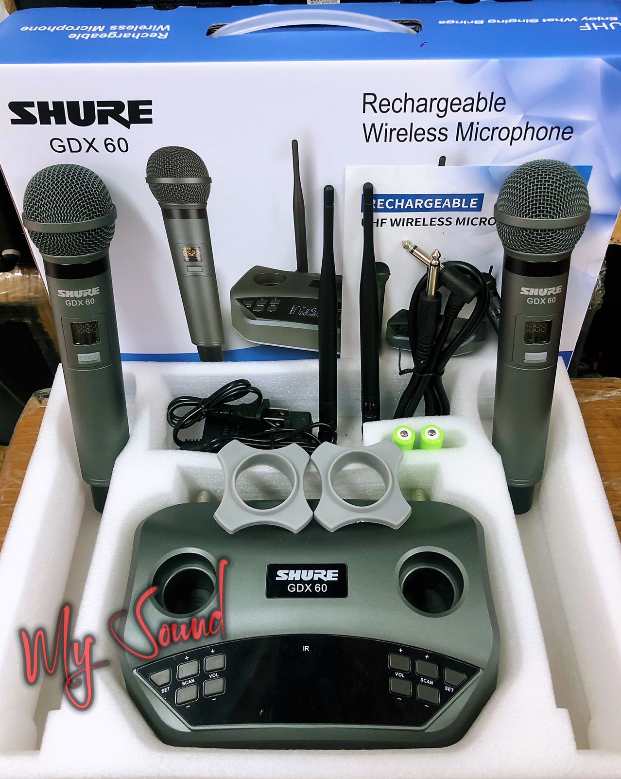 UHF Shure GDX60 dual wireless rechargeable microphone