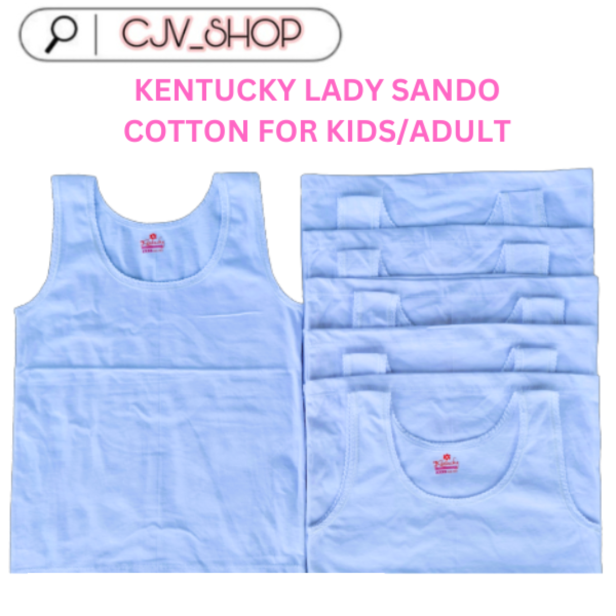 KENTUCKY LADY SANDO FOR KID GIRLS AND ADULTS 100% PURE COTTON