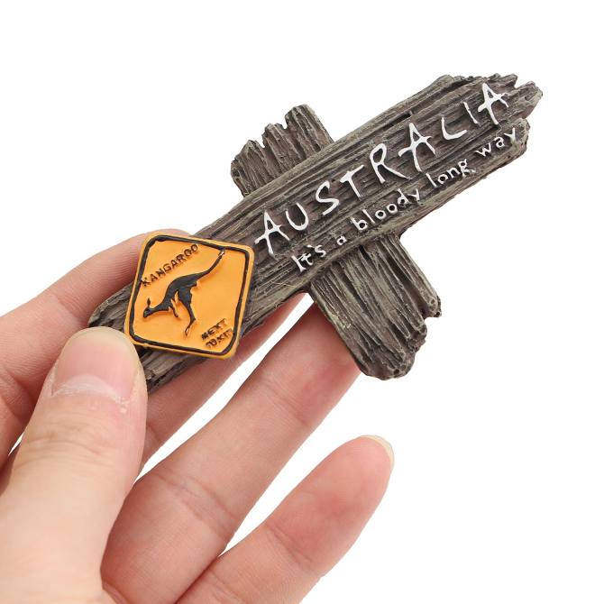 3.5X2 ''ของที่ระลึกสำหรับนักท่องเที่ยวเรซิ่น3D แม่เหล็กติดตู้เย็น Kangaroo ออสเตรเลีย Travel ของขวัญ-Intl