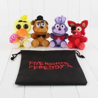 4pcslot Five Nights At Freddy Plush Toy Fnaf Foxy Mangle Freddy Fazbear Bear Rabbit Duck Stuffed Pendant Doll With Gift Bag Intl - 