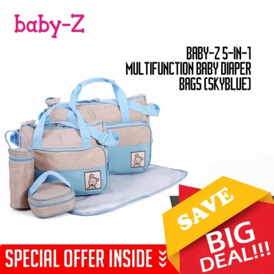 Baby-Z 5-in-1 Multifunction Baby Diaper Bags (Skyblue)