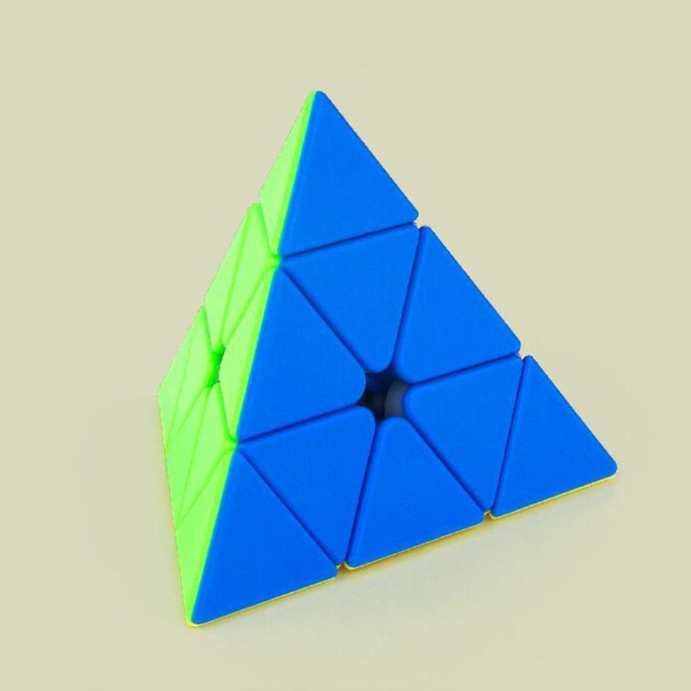 Brain Teaser Puzzle Cube Pyraminx Stickerless Pyramid Speed Cube for