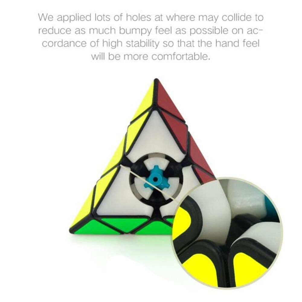 Brain Teaser Puzzle Cube Pyraminx Stickerless Pyramid Speed Cube for