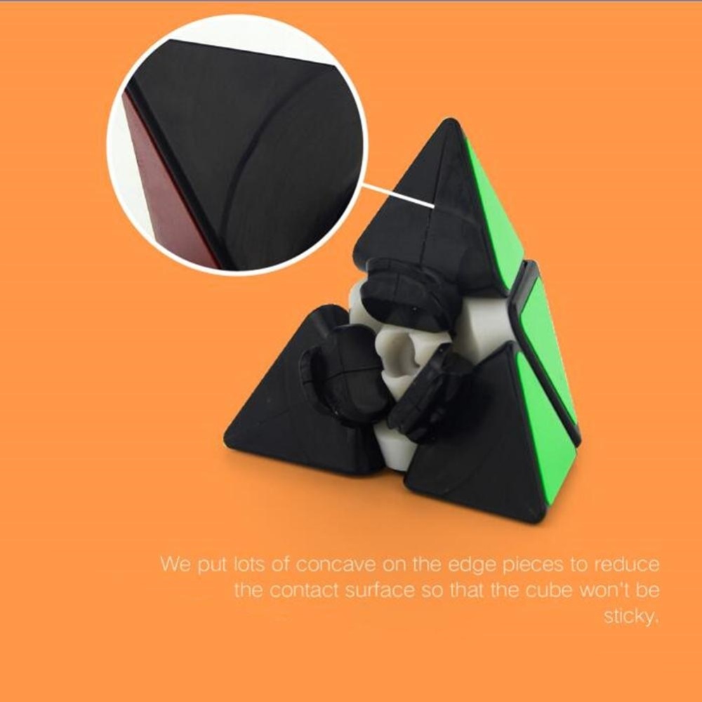 Brain Teaser Puzzle Cube Pyraminx Stickerless Pyramid Speed Cube for