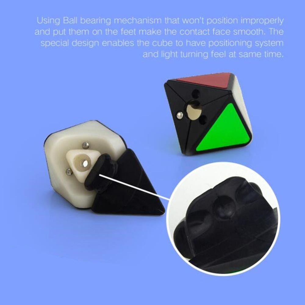 Brain Teaser Puzzle Cube Pyraminx Stickerless Pyramid Speed Cube for