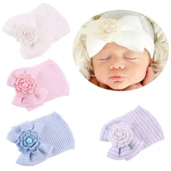 white infant beanie hat