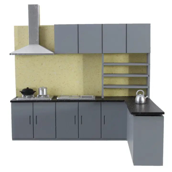 Dollhouse Art Modern Simulation Kitchen Cabinet Set Model Kit