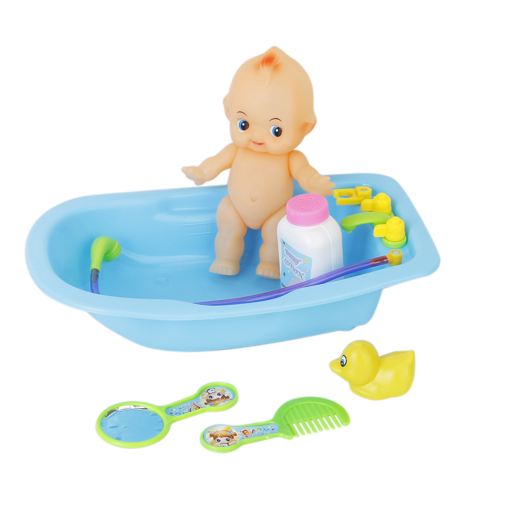 Plastic Baby Doll in Bath Tub with Shower Accessories Set review and price