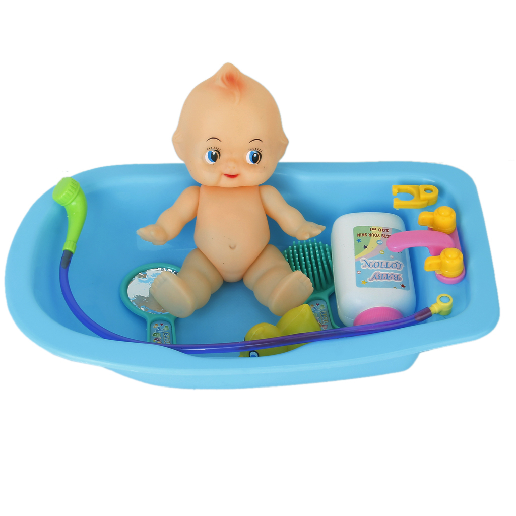 Plastic Baby Doll in Bath Tub with Shower Accessories Set review and price